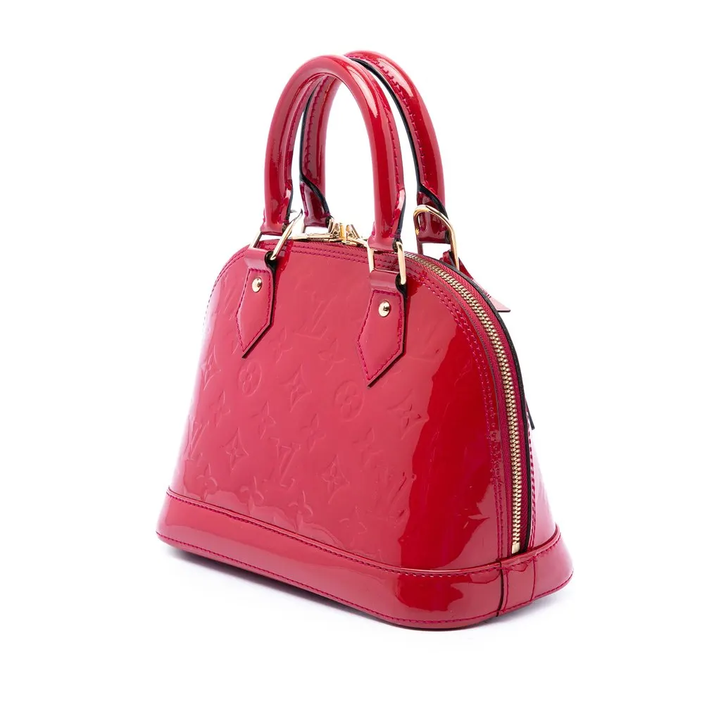 Louis Vuitton Monogram Vernis Alma BB Red Leather Very good - Back View