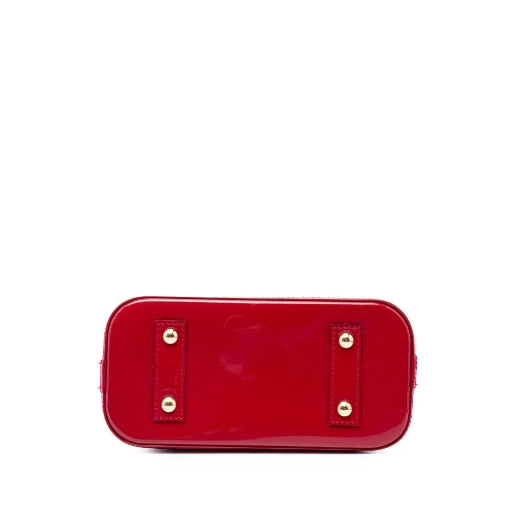 Louis Vuitton Monogram Vernis Alma BB Red Leather Very good - Inside View
