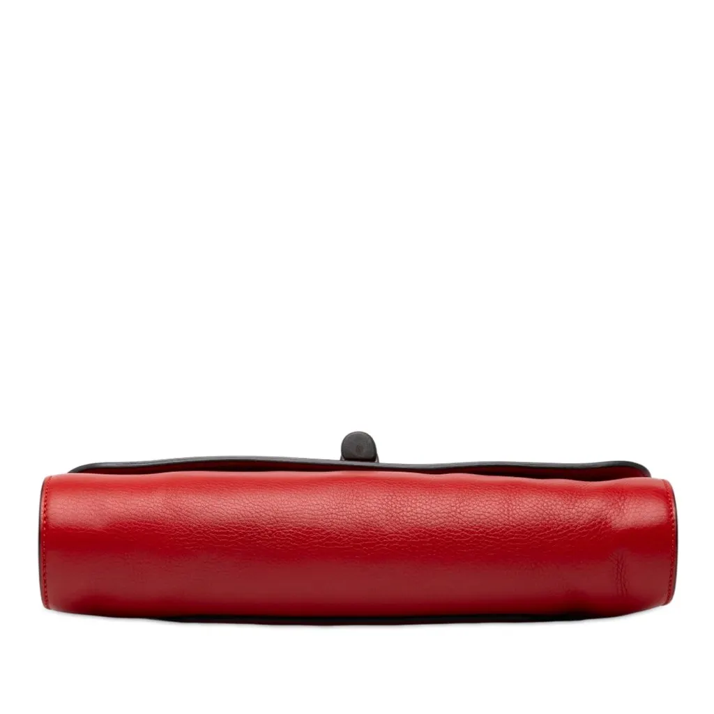 Gucci Calfskin Bamboo Daily Clutch Red Leather Good - Inside View