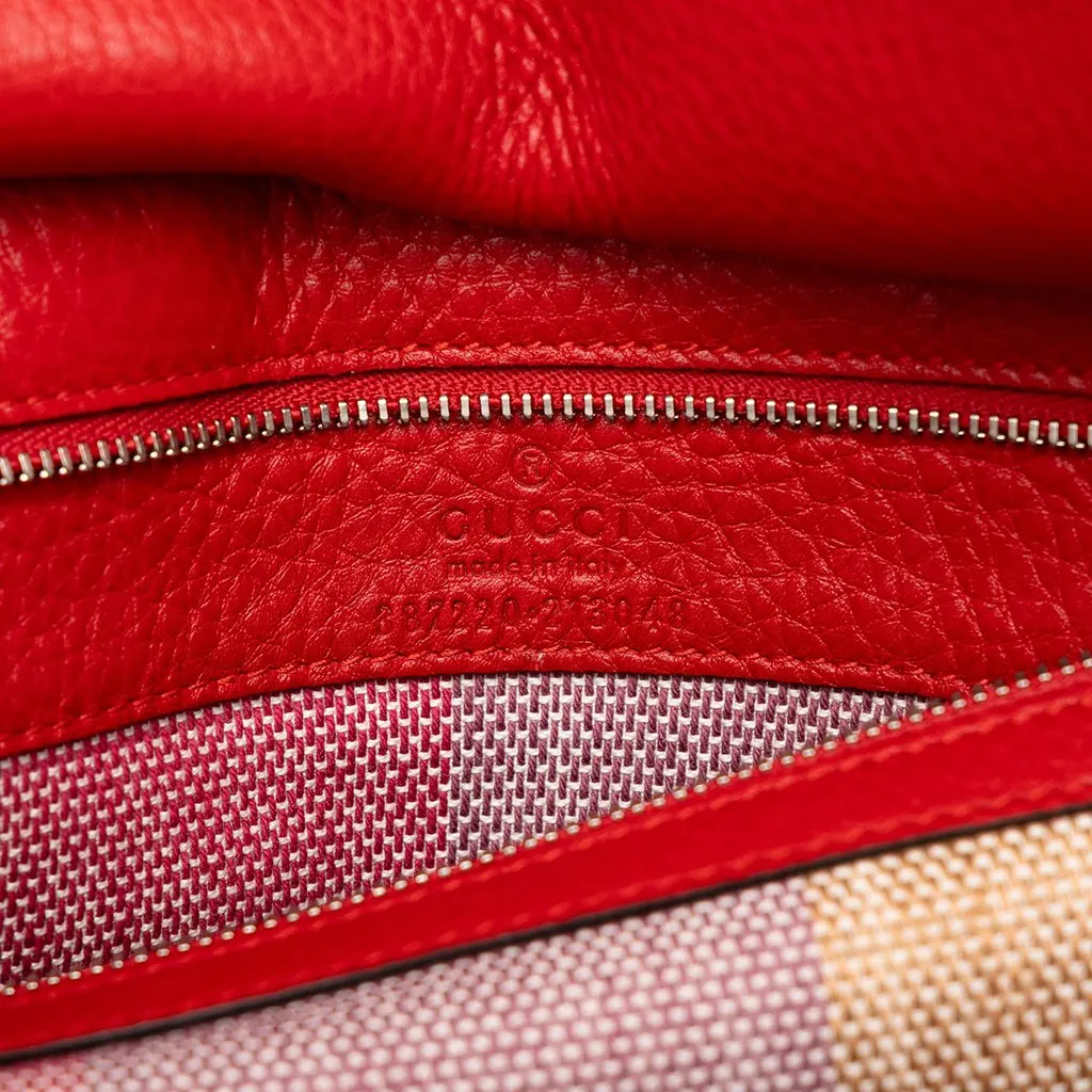 Gucci Calfskin Bamboo Daily Clutch Red Leather Good - Box View