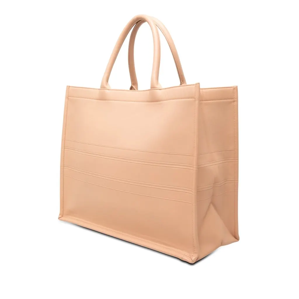 Dior Large Embossed Calfskin Book Tote Brown Leather Very good - Back View