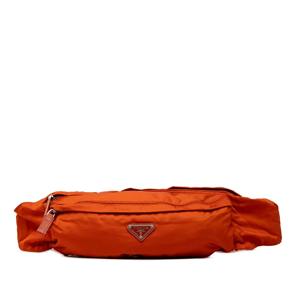 Prada Tessuto Belt Bag Orange Polyamide Good - Front View
