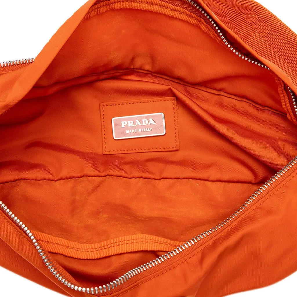 Prada Tessuto Belt Bag Orange Polyamide Good - Model View