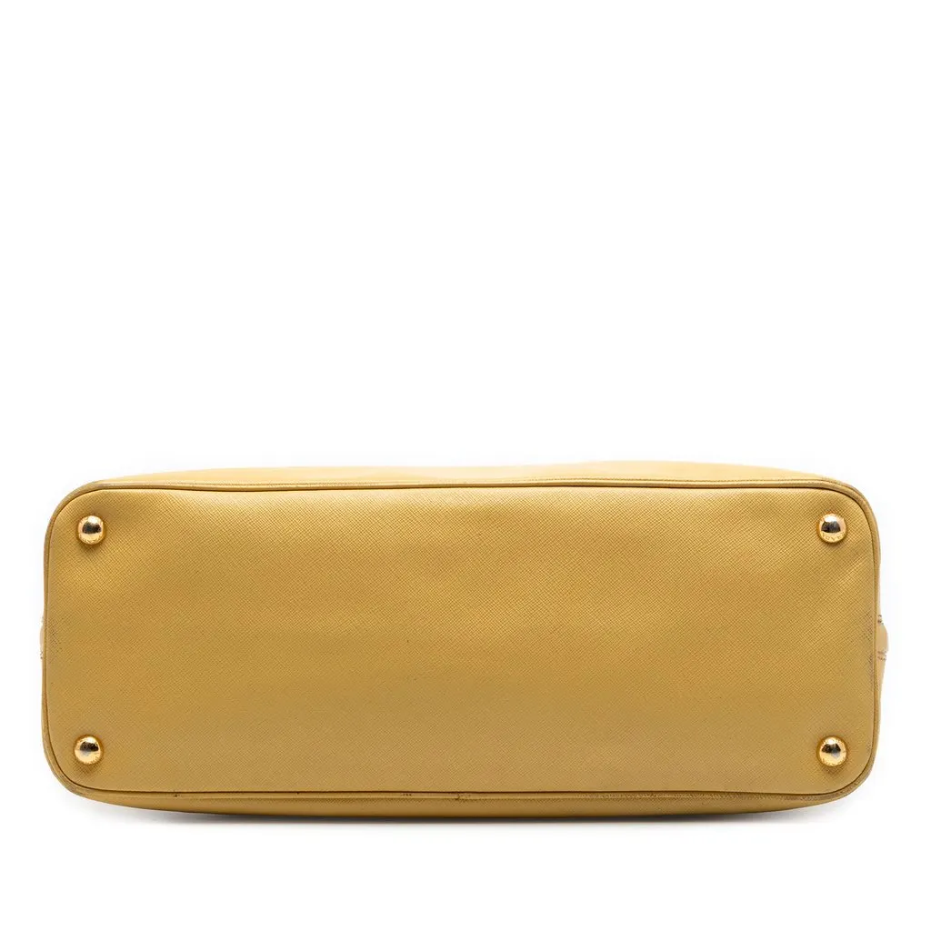 Prada Large Saffiano Lux Promenade Satchel Yellow Leather Very good - Inside View