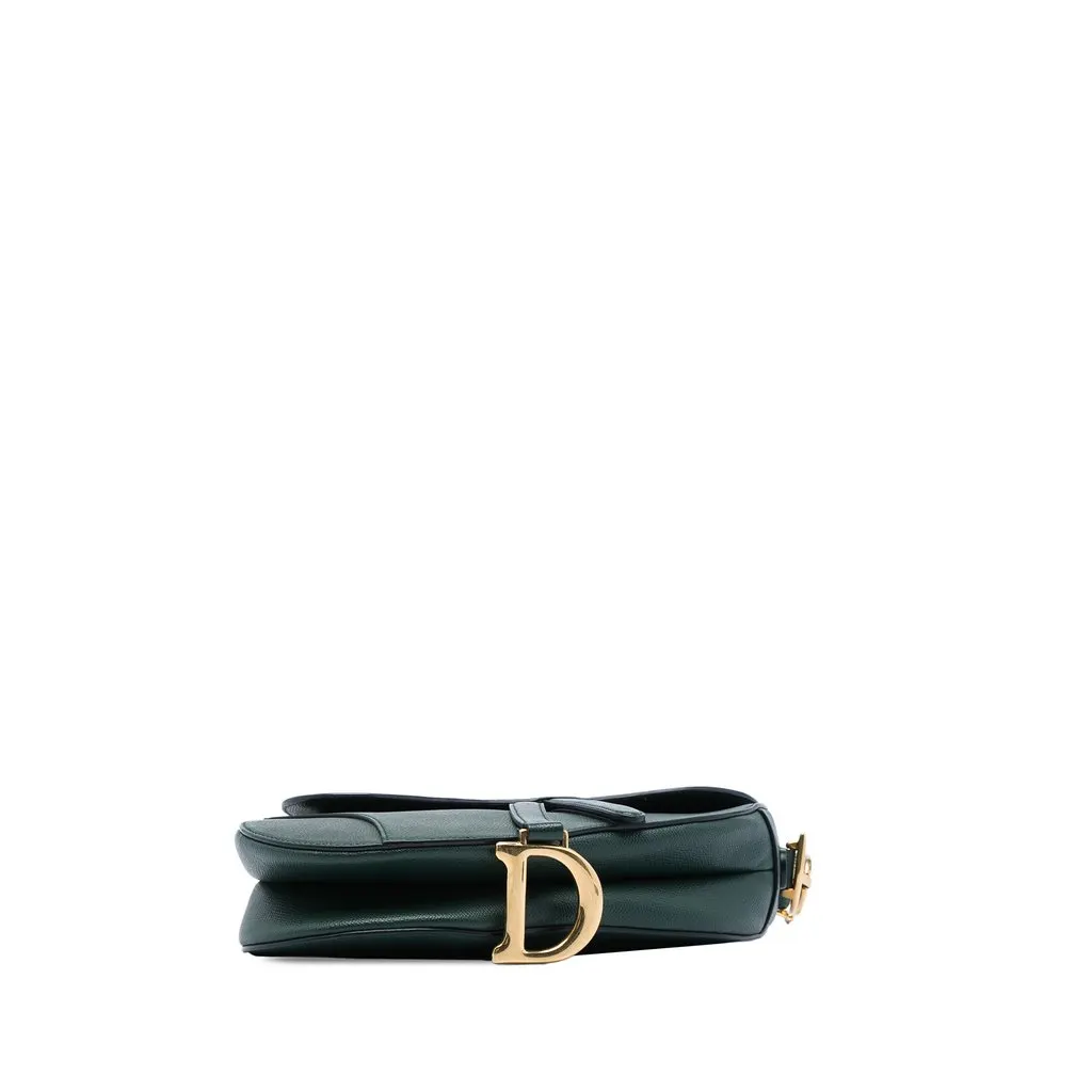 Dior Grained Calfskin Saddle Bag Green Leather Very good - Inside View
