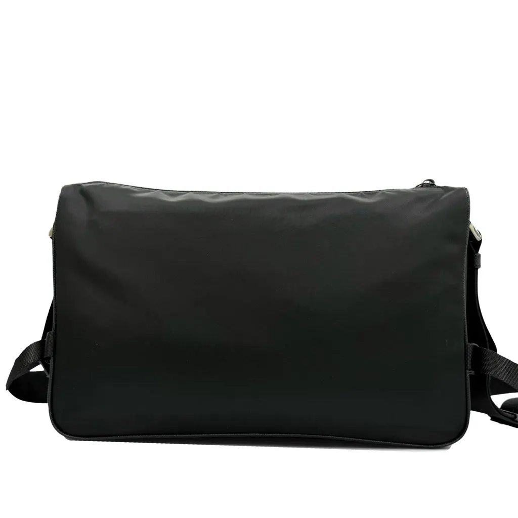 Prada Large Saffiano Trimmed Re Nylon Crossbody Black Very good - Back View