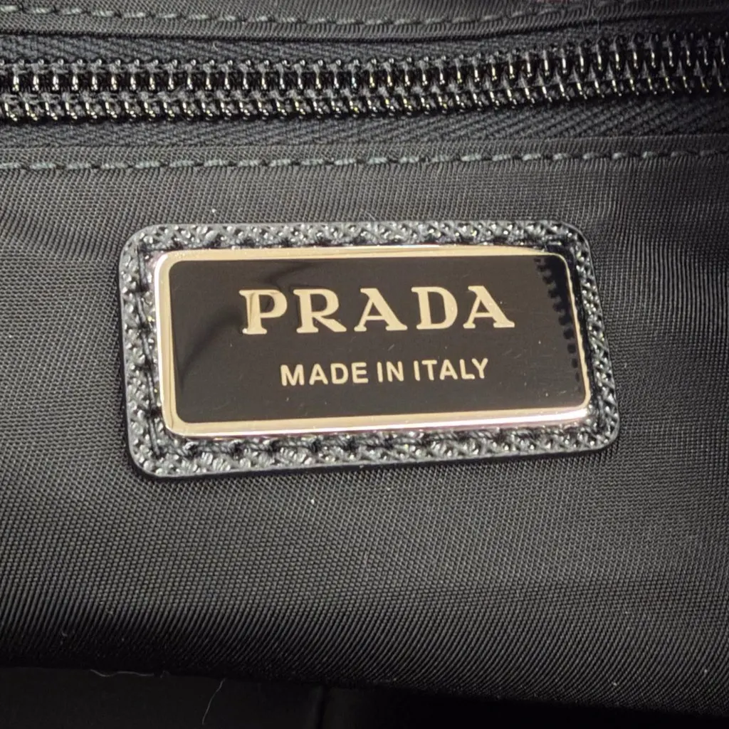 Prada Large Saffiano Trimmed Re Nylon Crossbody Black Very good - Box View