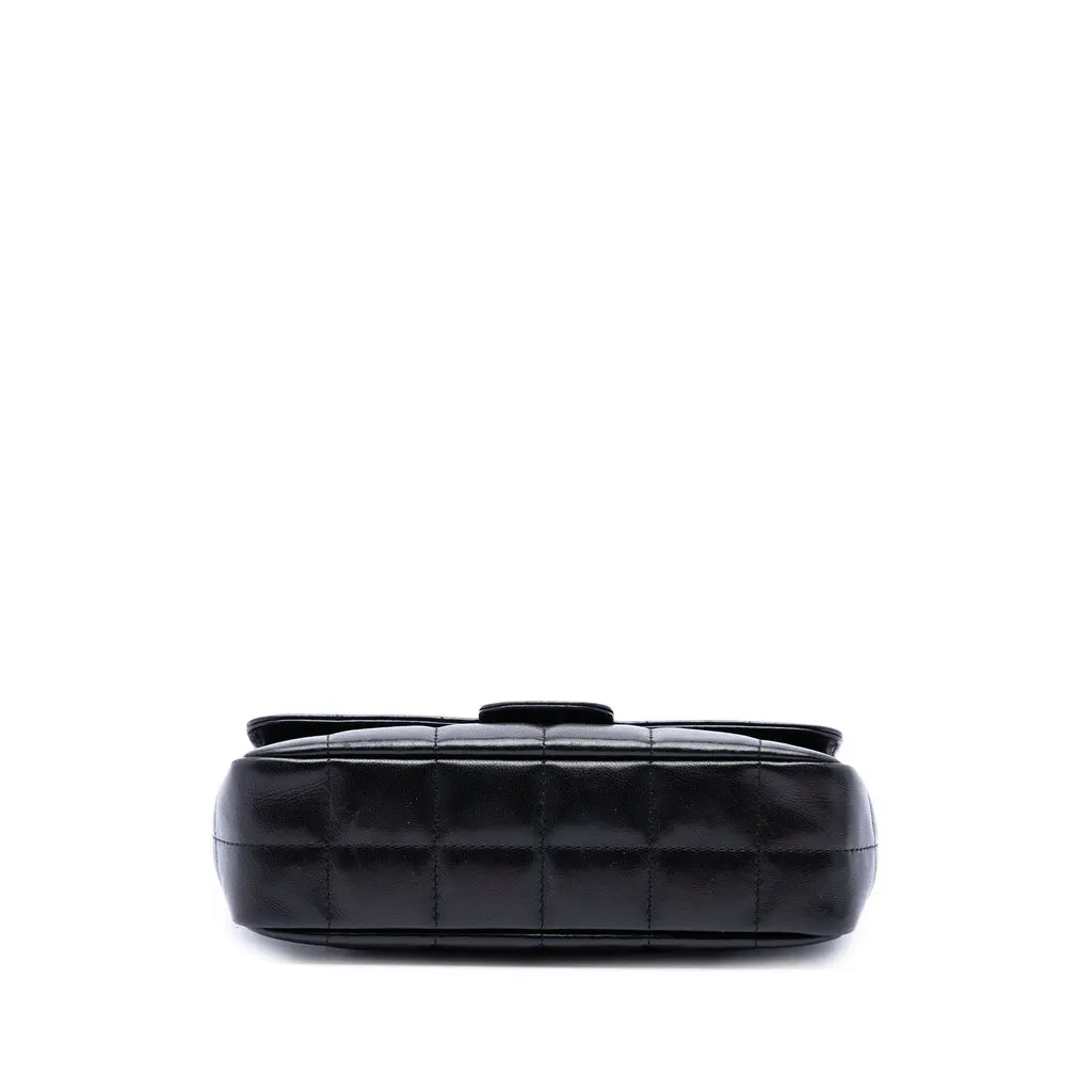 Chanel Mini CC Chocolate Bar Lambskin Camellia Flap Black Leather Very good - Inside View