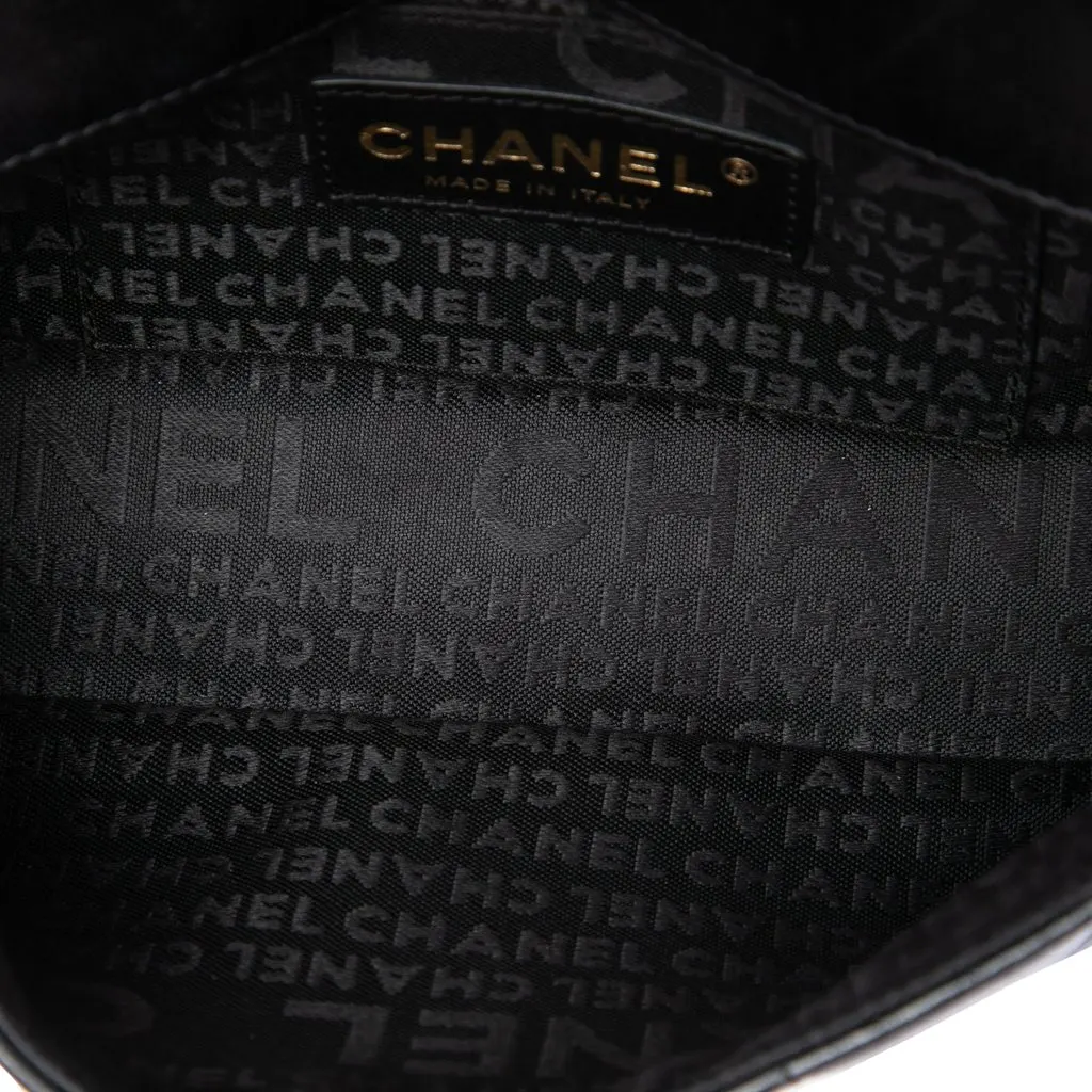 Chanel Mini CC Chocolate Bar Lambskin Camellia Flap Black Leather Very good - Model View