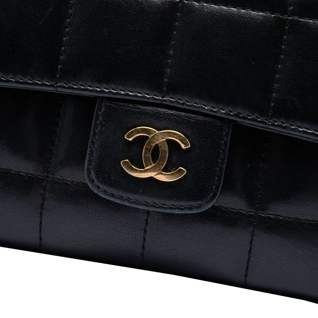 Chanel Mini CC Chocolate Bar Lambskin Camellia Flap Black Leather Very good - Box View
