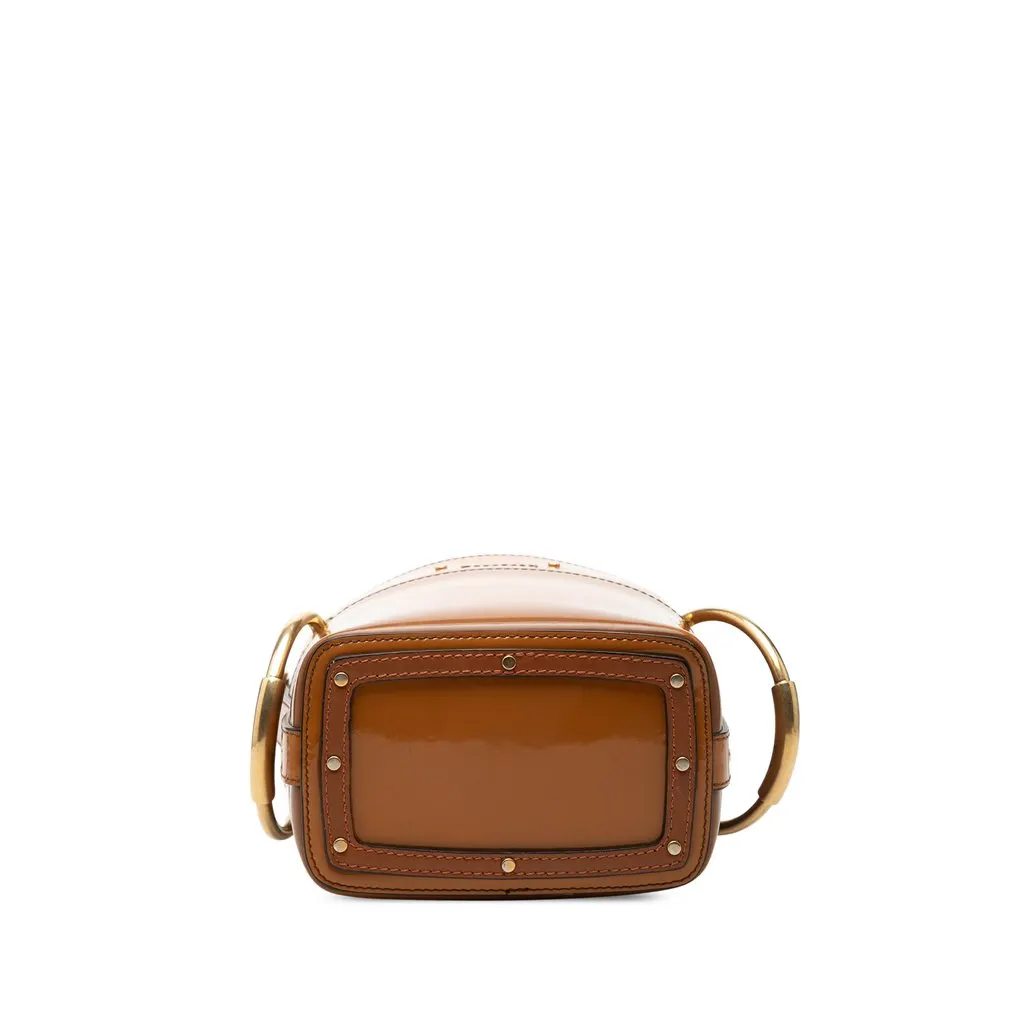 Chloé Mini Patent Roy Bucket Bag Brown Leather Very good - Inside View