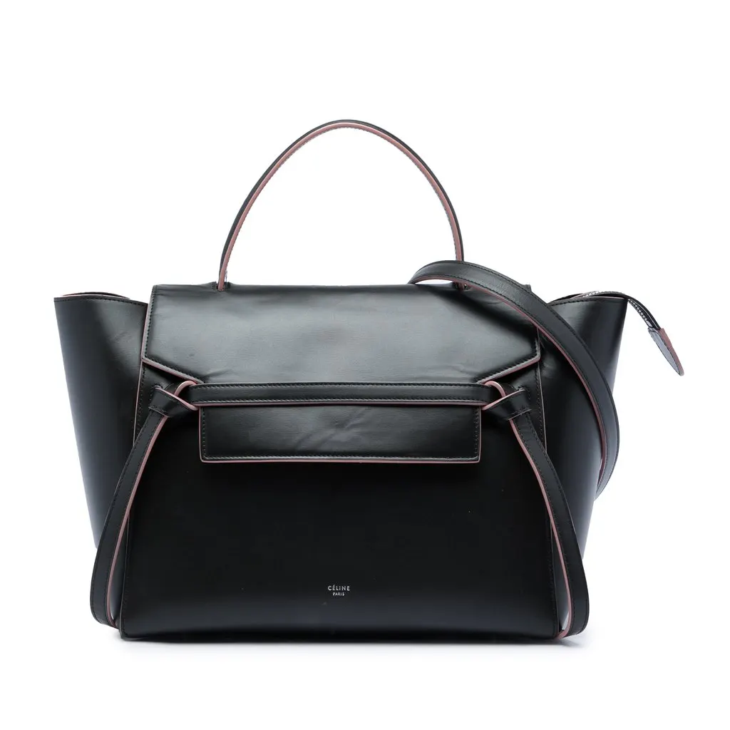 Celine Mini Smooth Calfskin Belt Bag Black Leather Very good - Front View