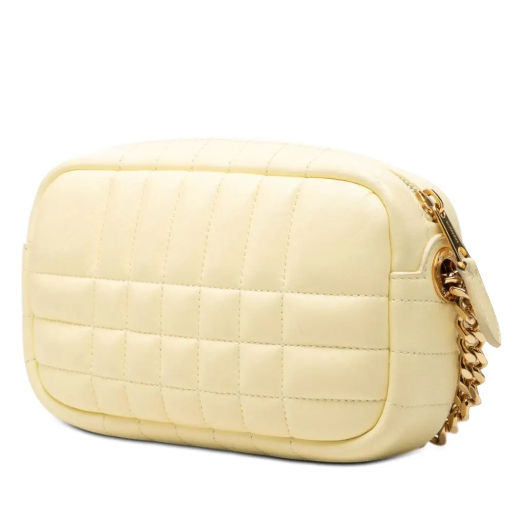 Burberry Mini Quilted Lambskin Lola Camera Bag Yellow Leather Very good - Back View