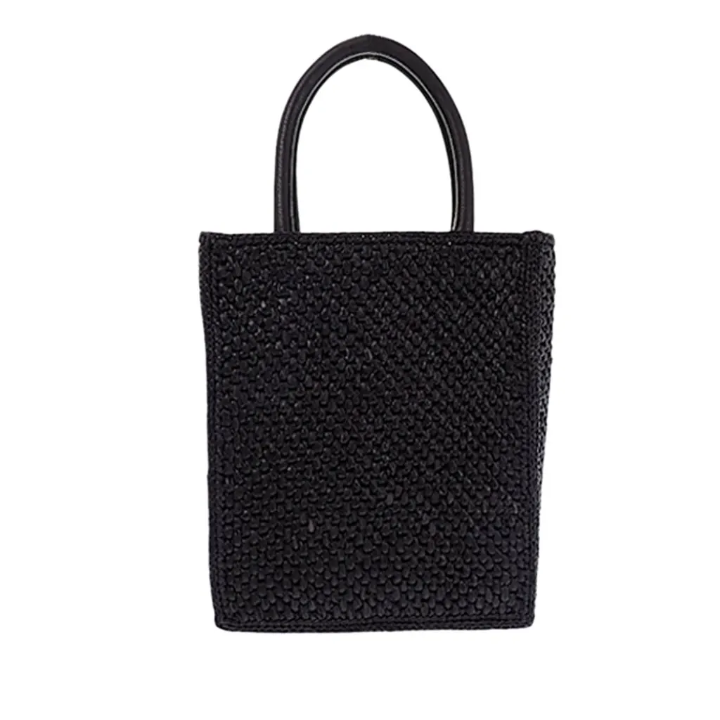 Loewe Raffia Standard A5 Satchel Black Rattan Very good - Back View
