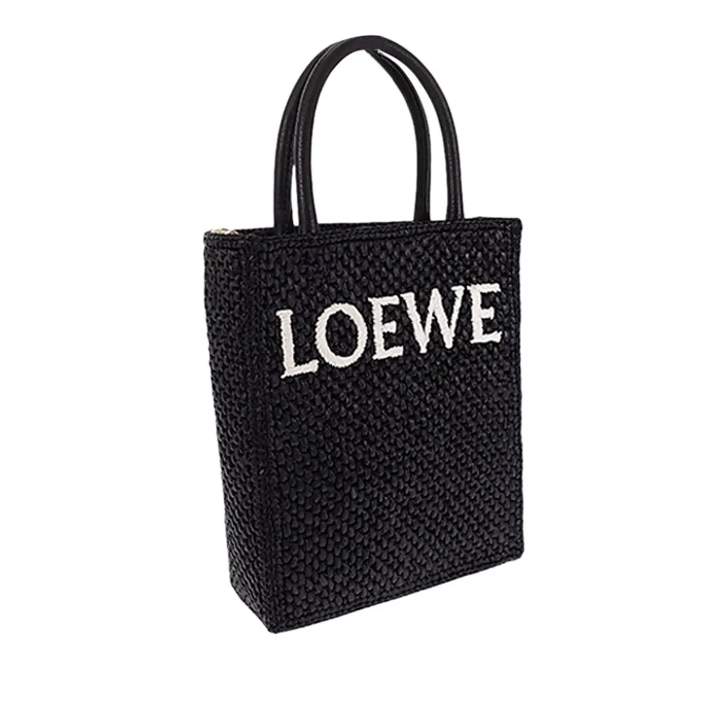 Loewe Raffia Standard A5 Satchel Black Rattan Very good - Inside View