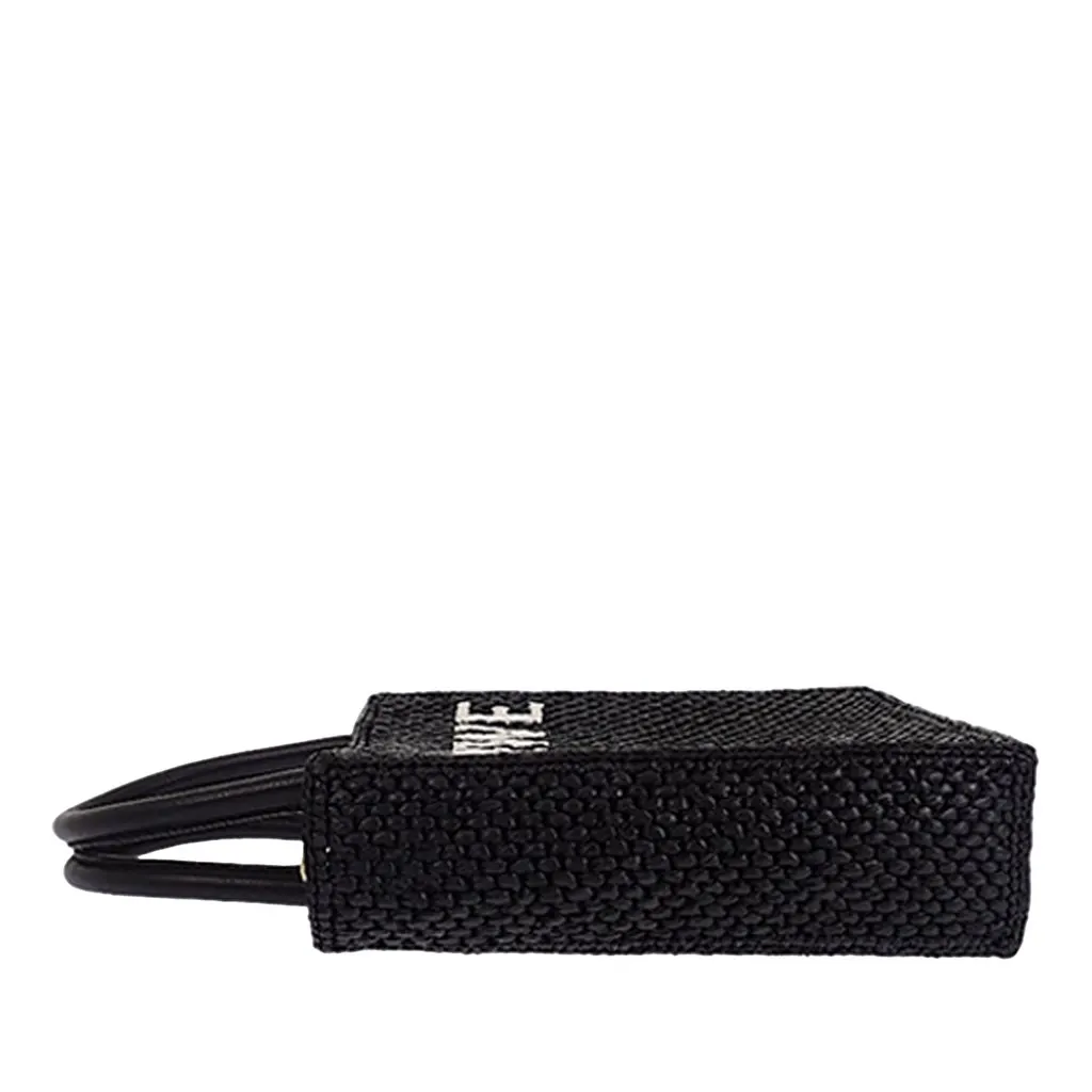 Loewe Raffia Standard A5 Satchel Black Rattan Very good - Box View