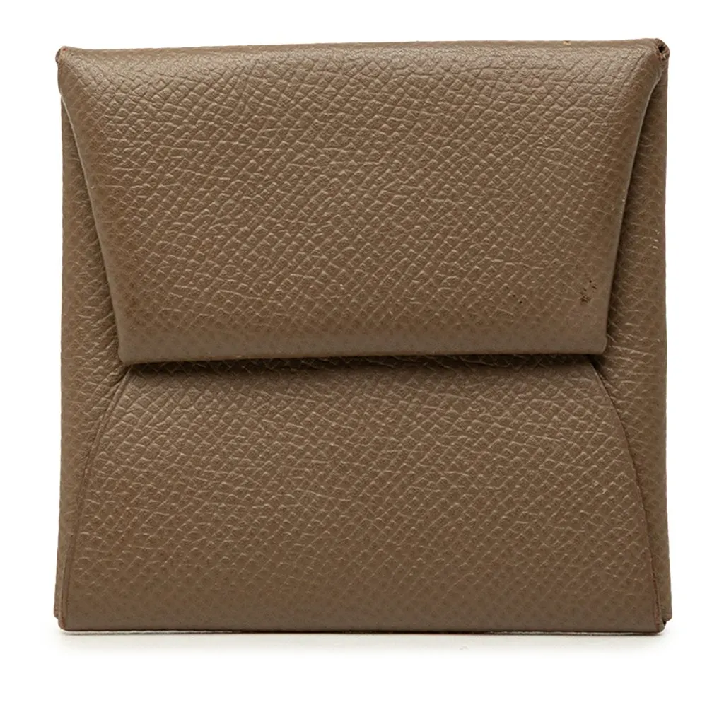 Hermès Epsom Bastia Change Purse Brown Leather Good - Front View