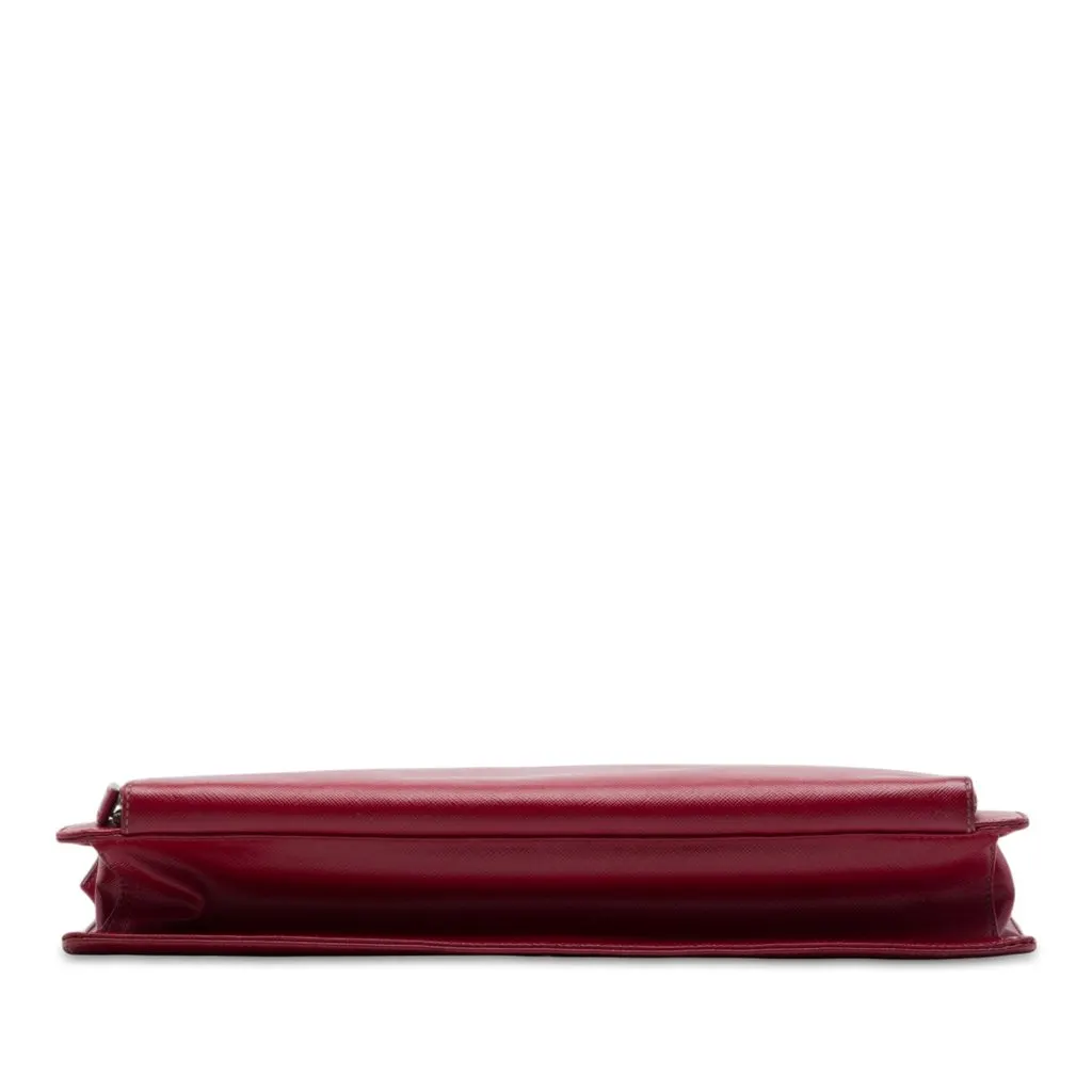 Prada Saffiano Business Bag Red Leather Very good - Inside View