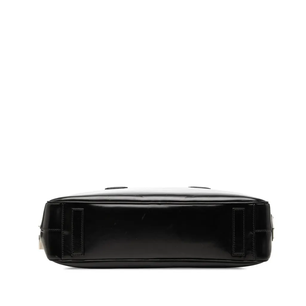 Prada Vernice Business Bag Black Leather Good - Inside View