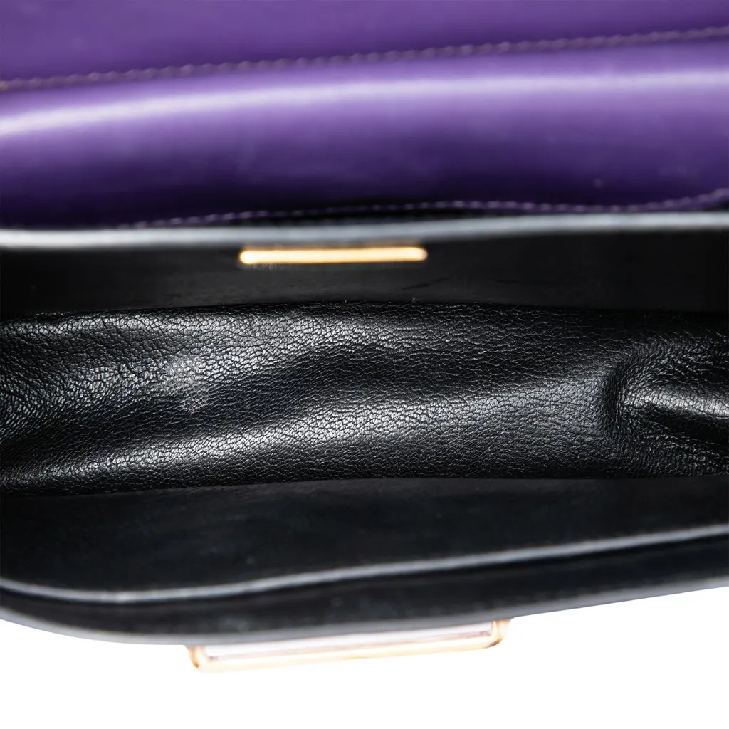 Prada Saffiano Trimmed City Calf Cahier Crossbody Purple Leather Very good - Model View