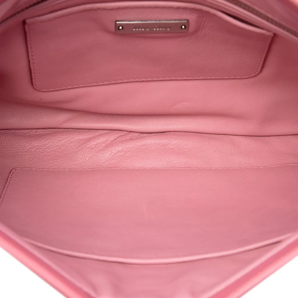 Miu Miu Nappa Grommet Crystal Embellished Clutch Pink Leather Very good - Model View
