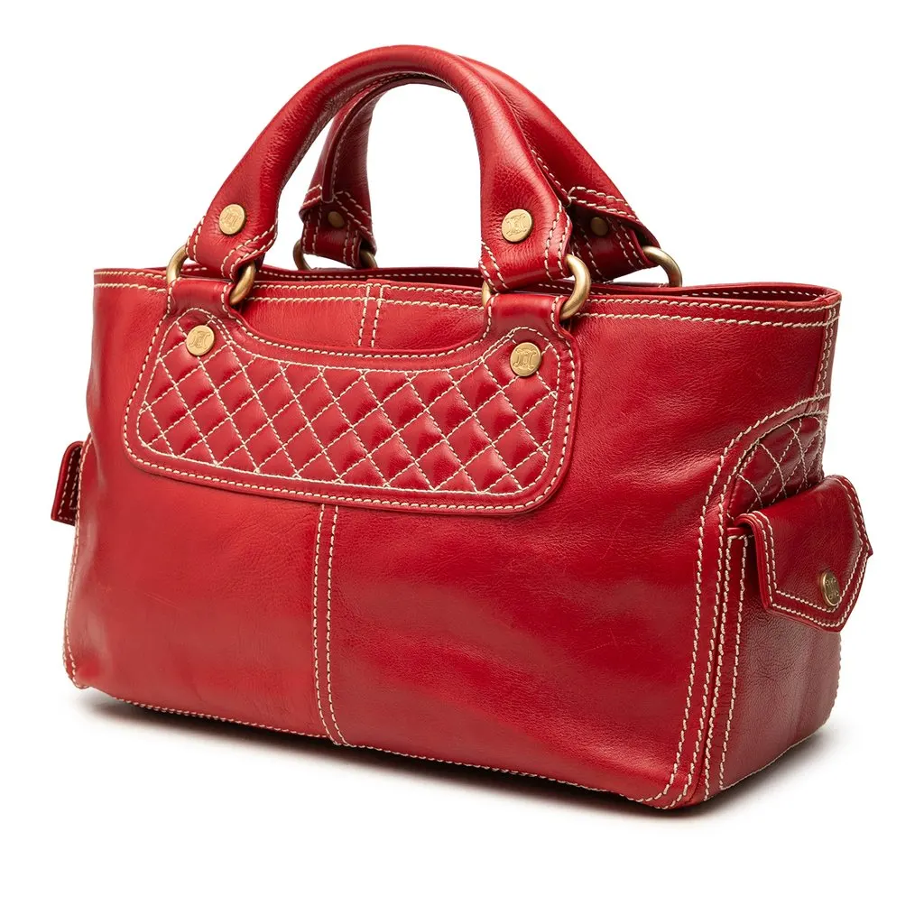 Celine Leather Biker Boogie Handbag Red Leather Very good - Back View