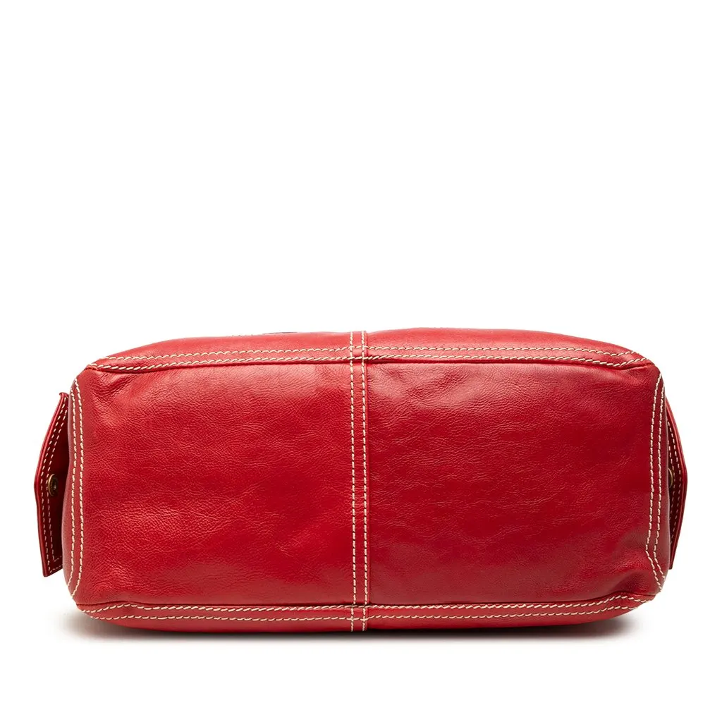 Celine Leather Biker Boogie Handbag Red Leather Very good - Inside View