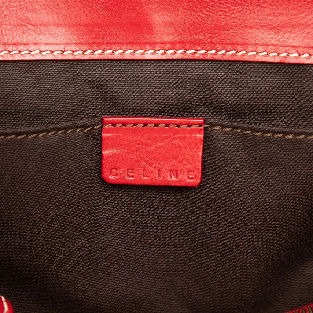 Celine Leather Biker Boogie Handbag Red Leather Very good - Box View