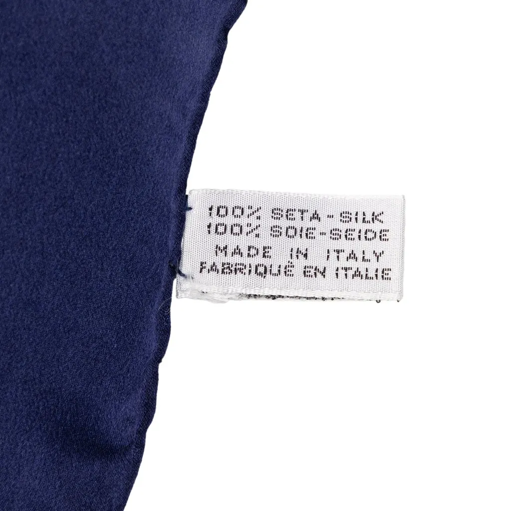 Chanel Gripoix Print Silk Scarf Blue Very good - Inside View