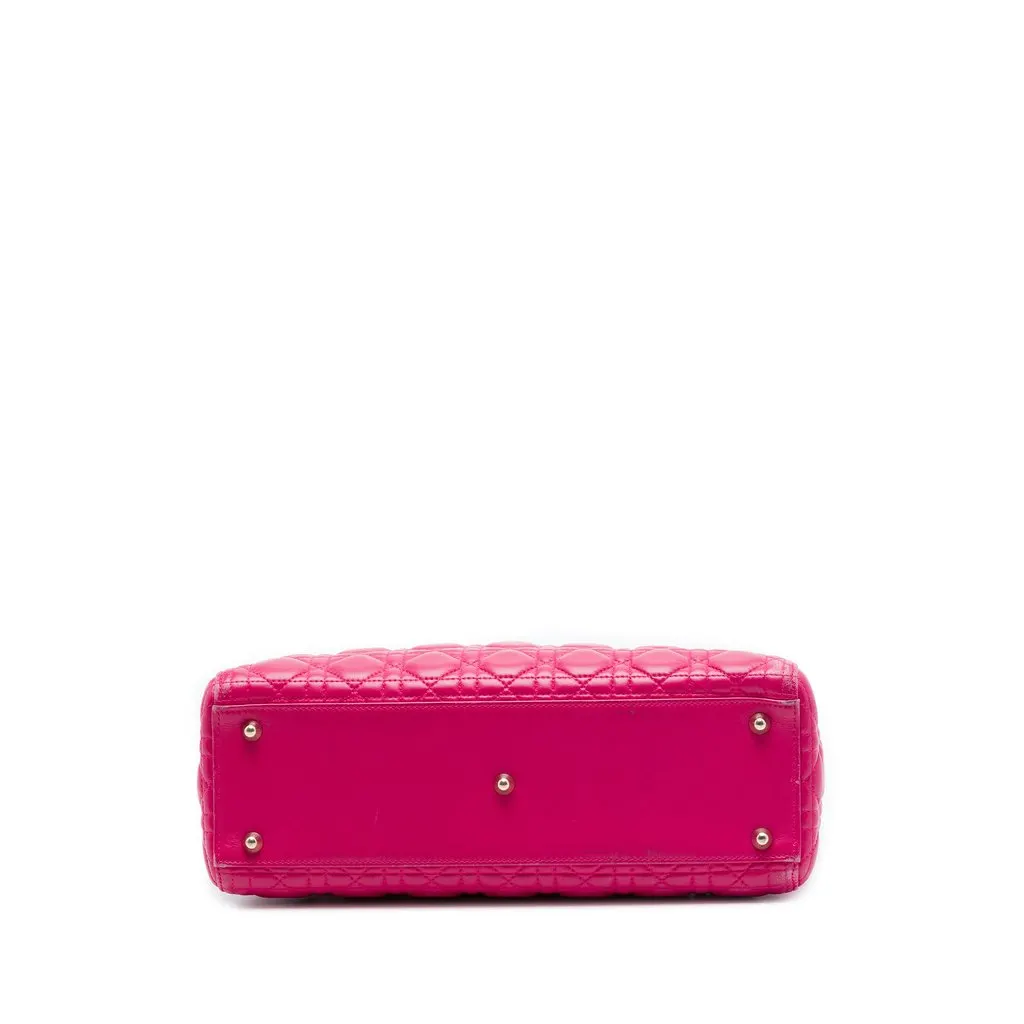 Dior Large Lambskin Cannage Lady Dior Pink Leather Very good - Inside View