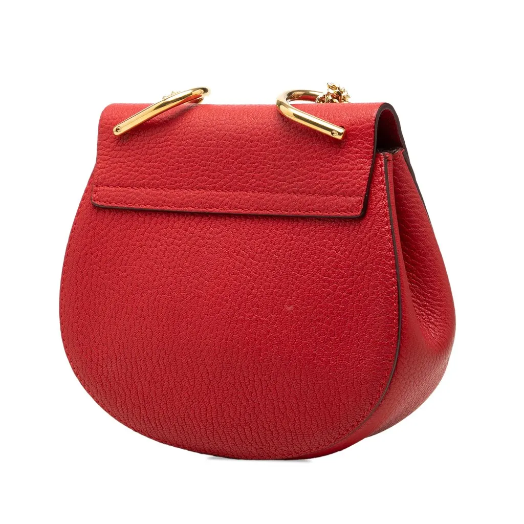 Chloé Mini Leather Drew Crossbody Red Leather Very good - Back View