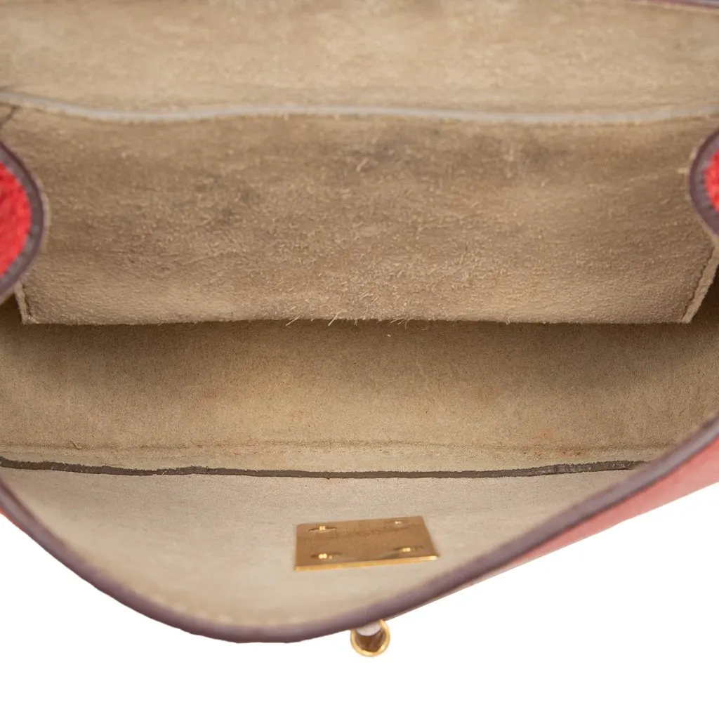 Chloé Mini Leather Drew Crossbody Red Leather Very good - Model View