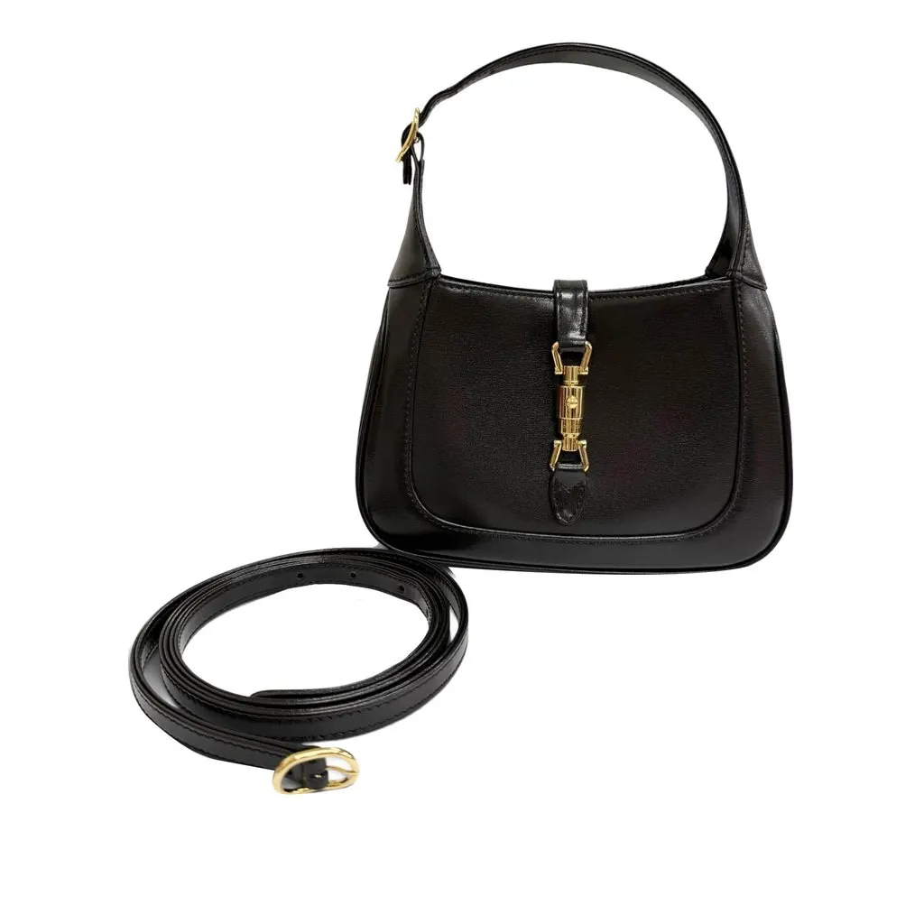 Gucci Mini Calfskin Jackie 1961 Crossbody Black Leather Very good - Front View
