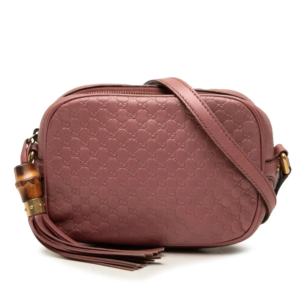 Gucci Metallic Microguccissima Sunshine Disco Camera Bag Pink Leather Good - Front View