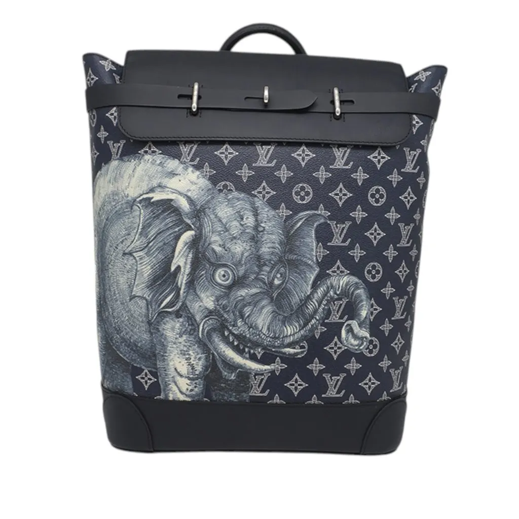 Louis Vuitton Chapman Brothers Monogram Savane Steamer Backpack Blue Very good - Front View