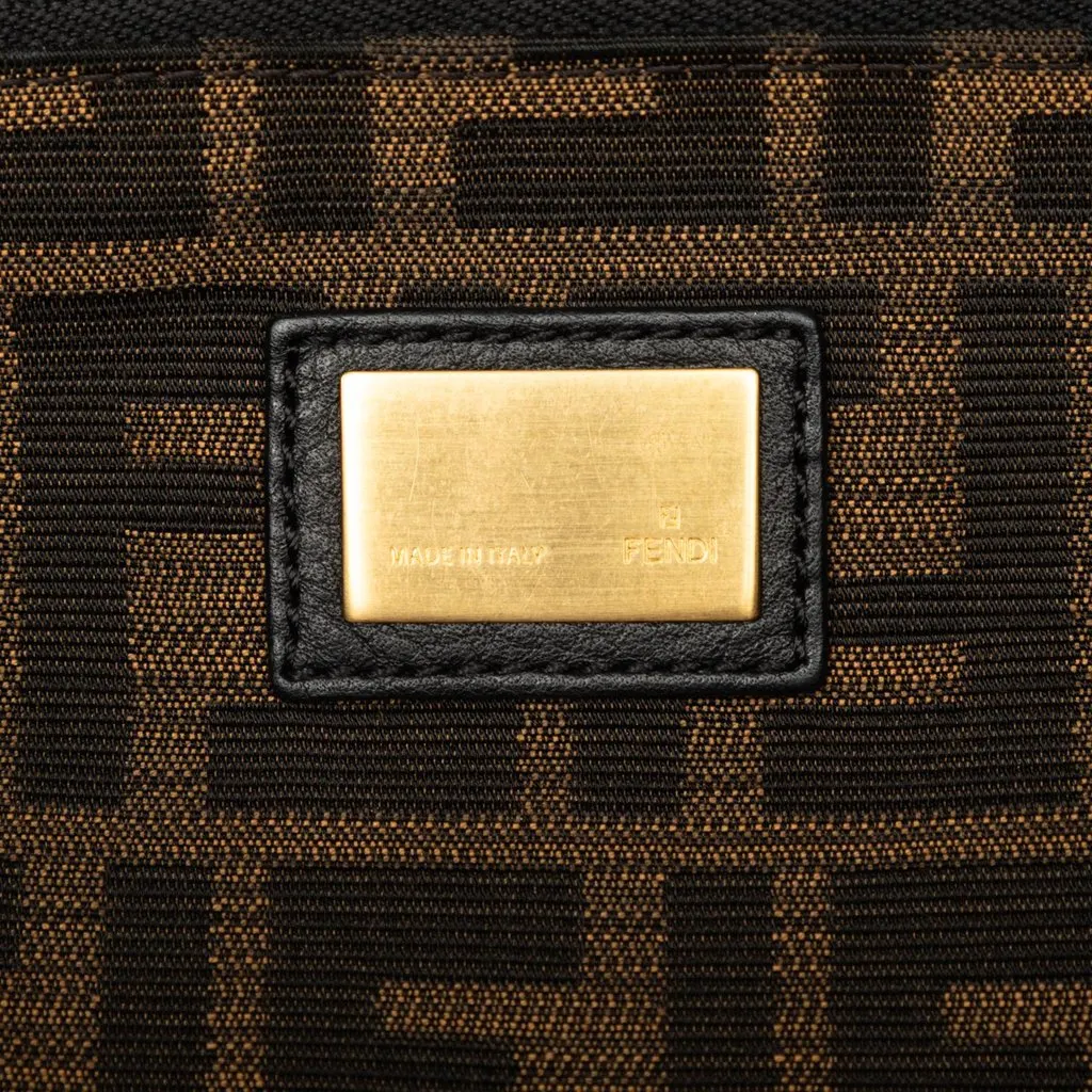 Fendi Large Leather Peekaboo Iconic Satchel Brown Leather Very good - Box View