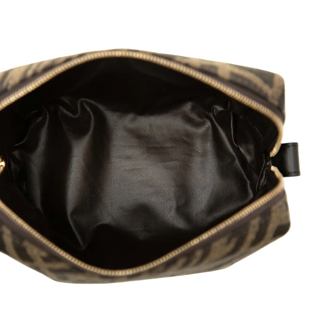Fendi Sarah Coleman Small Zucca Canvas Vertigo Cosmetic Pouch Brown Very good - Model View