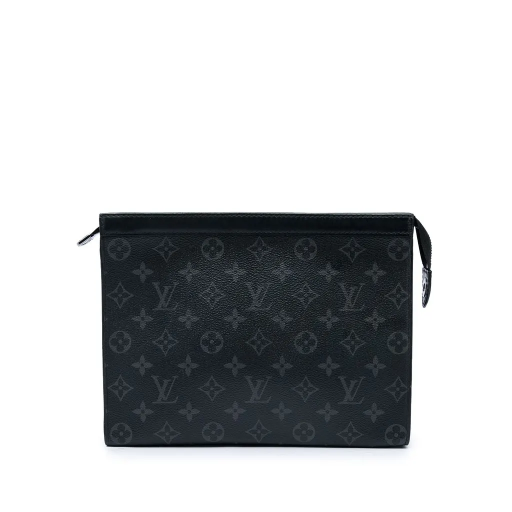 Louis Vuitton Monogram Eclipse Pochette Voyage MM Black Canvas Very good - Front View