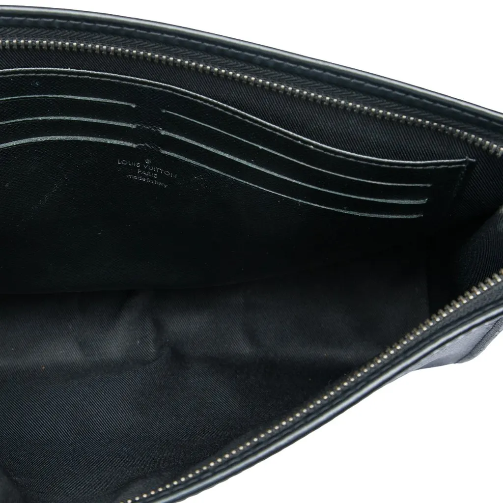 Louis Vuitton Monogram Eclipse Pochette Voyage MM Black Canvas Very good - Model View