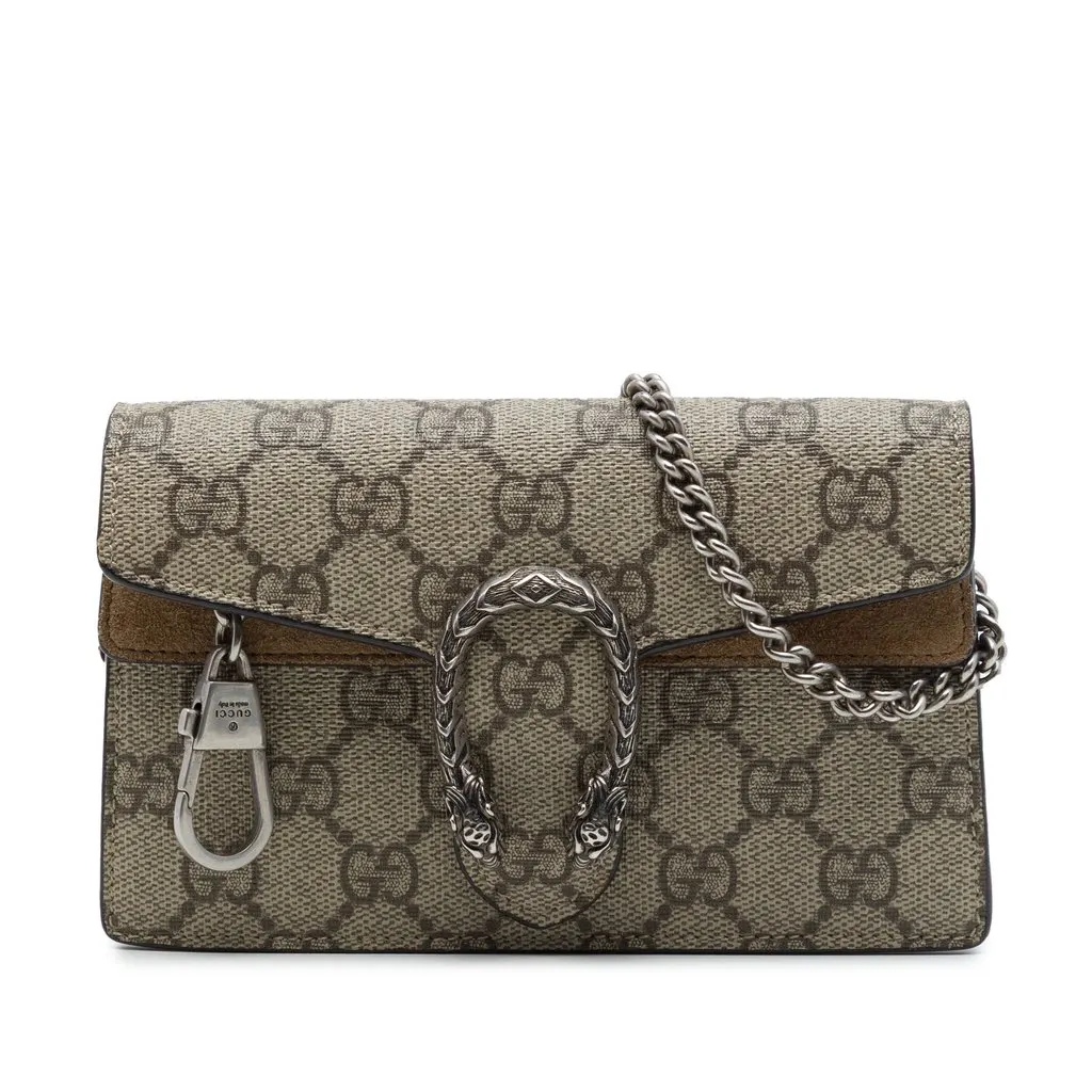 Gucci Mini GG Supreme Dionysus Crossbody Beige Canvas Very good - Front View