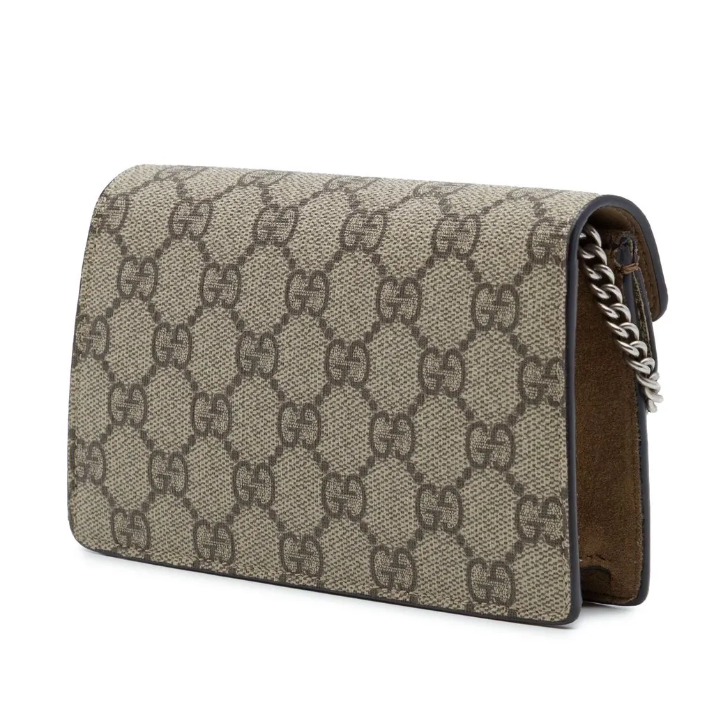 Gucci Mini GG Supreme Dionysus Crossbody Beige Canvas Very good - Back View