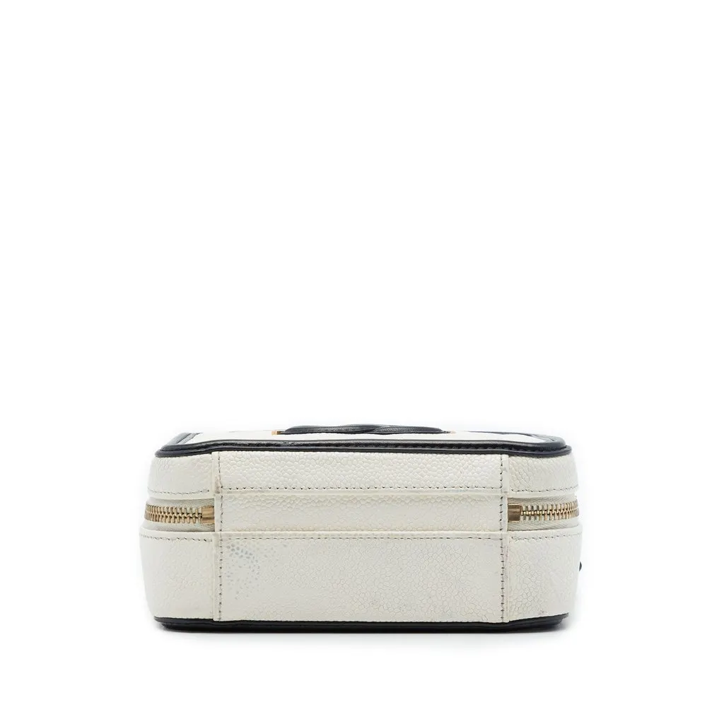 Chanel Small Caviar CC Filigree Vanity Case White Leather Very good - Inside View