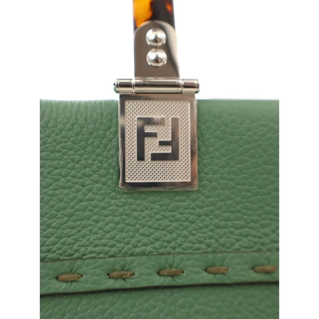 Fendi Medium Leather Sunshine Shopper Tote Green Leather Very good - Box View