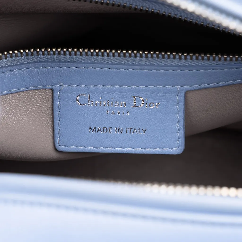 Dior Large Bicolor Lambskin Cannage Lady Dior Blue Leather Very good - Box View