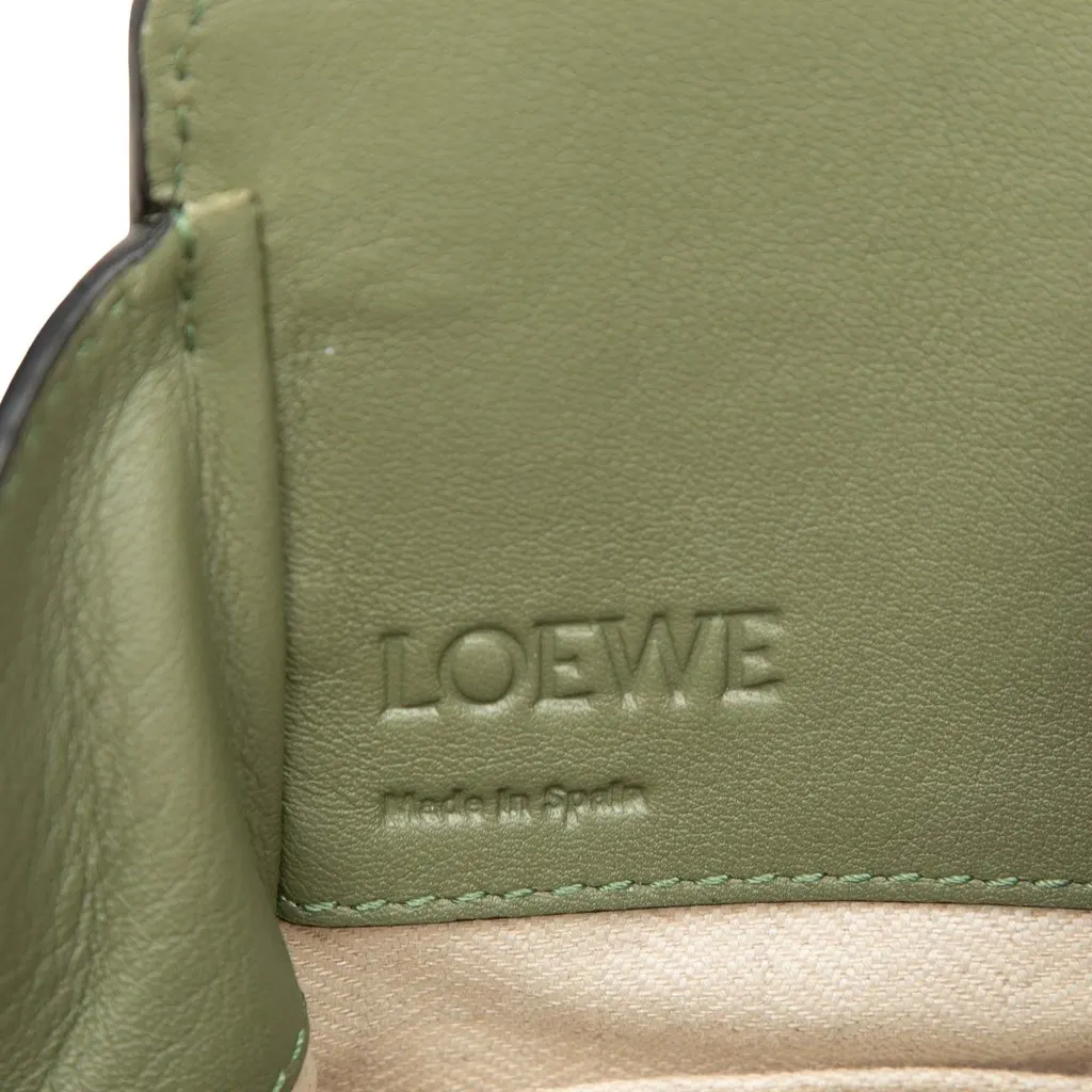 Loewe Mini Leather Drawstring Hammock Bag Green Leather Very good - Box View