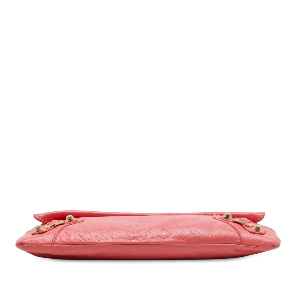 Balenciaga Lambskin Motocross Giant 12 Envelope Clutch With Strap Pink Leather Very good - Inside View