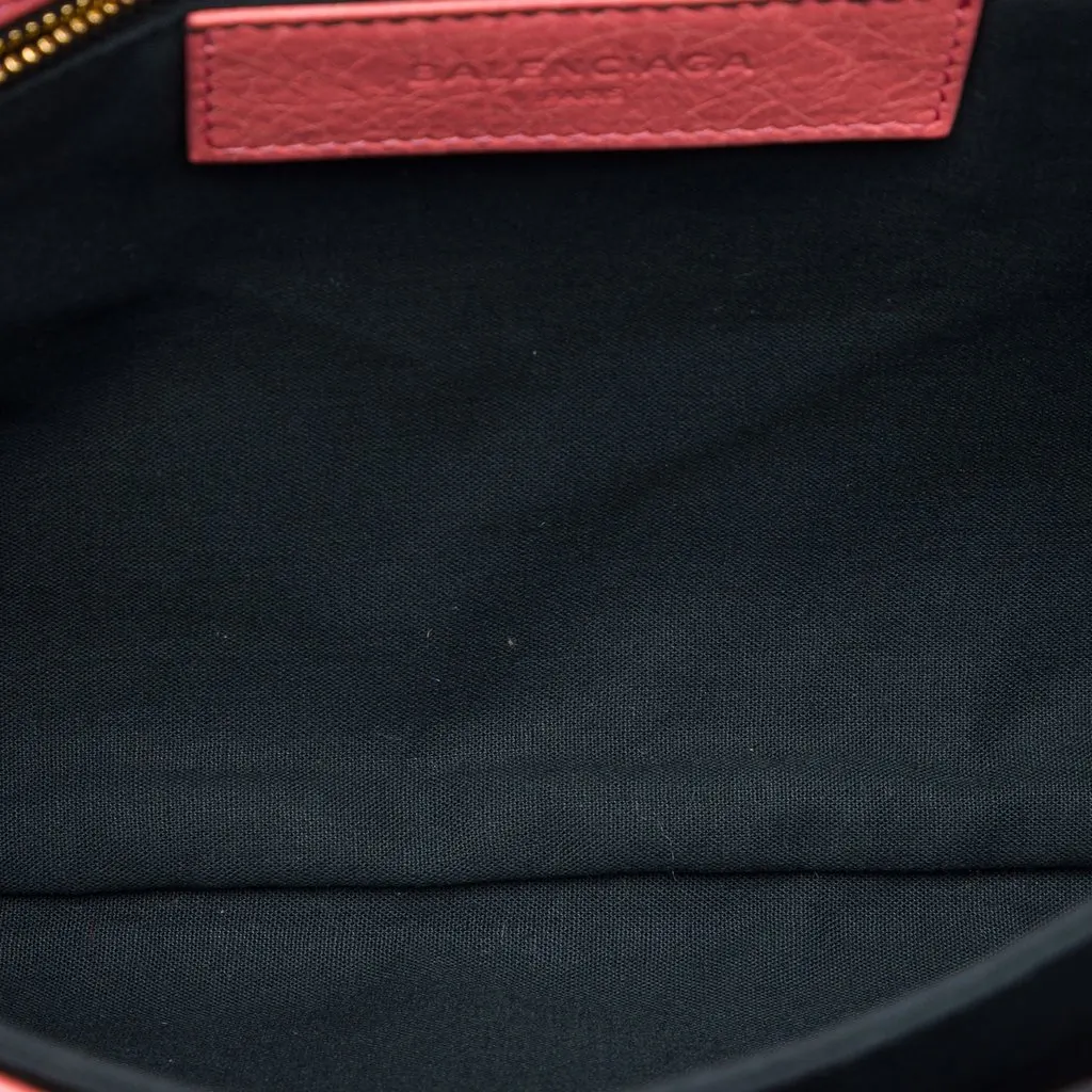 Balenciaga Lambskin Motocross Giant 12 Envelope Clutch With Strap Pink Leather Very good - Model View