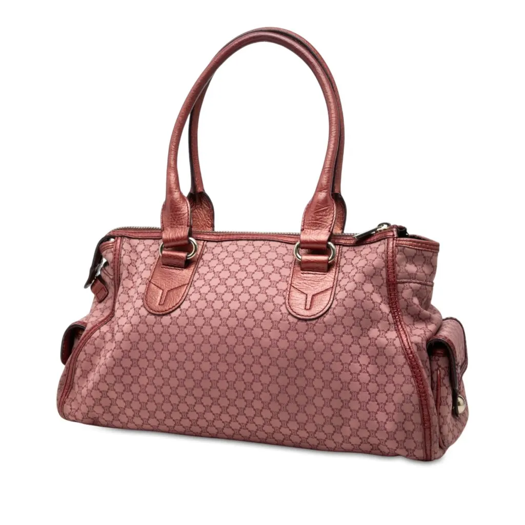 Celine Macadam Canvas Shoulder Bag Pink Very good - Back View