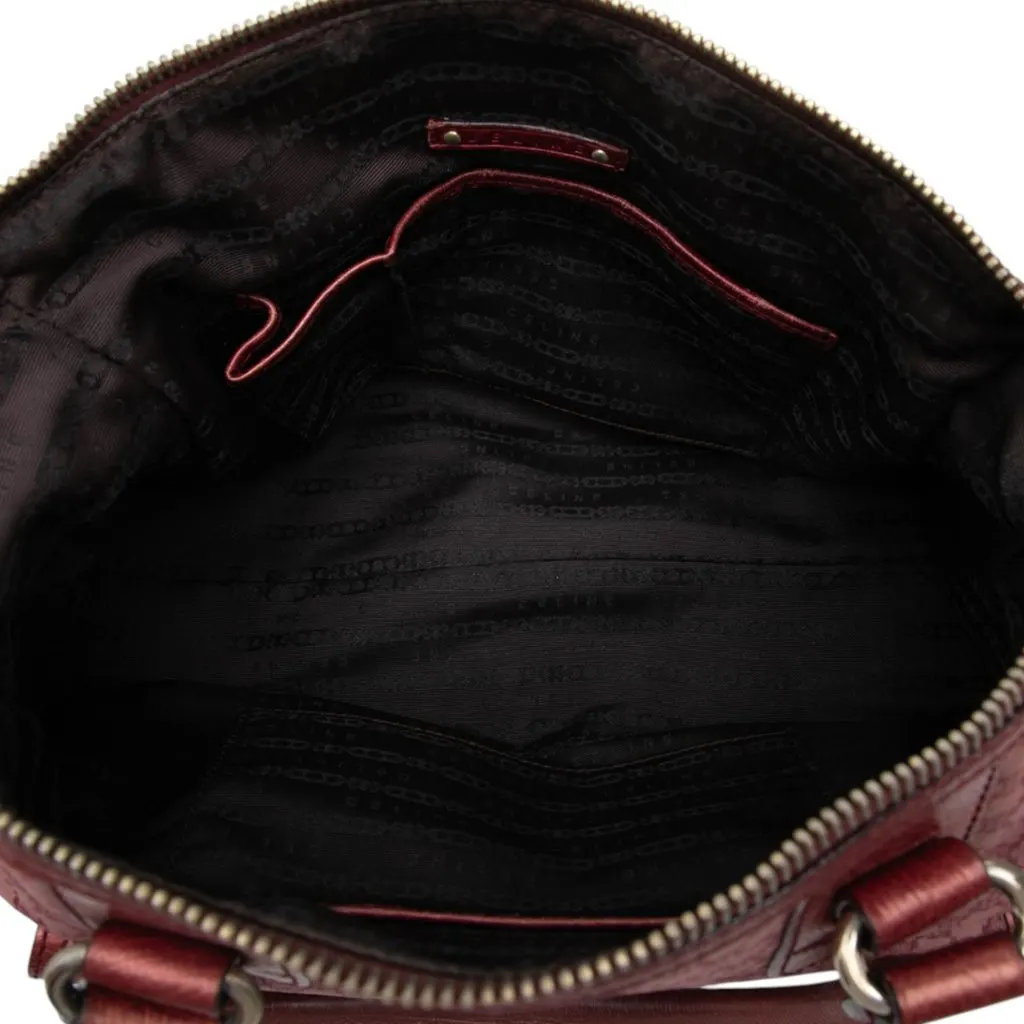 Celine Macadam Canvas Shoulder Bag Pink Very good - Model View