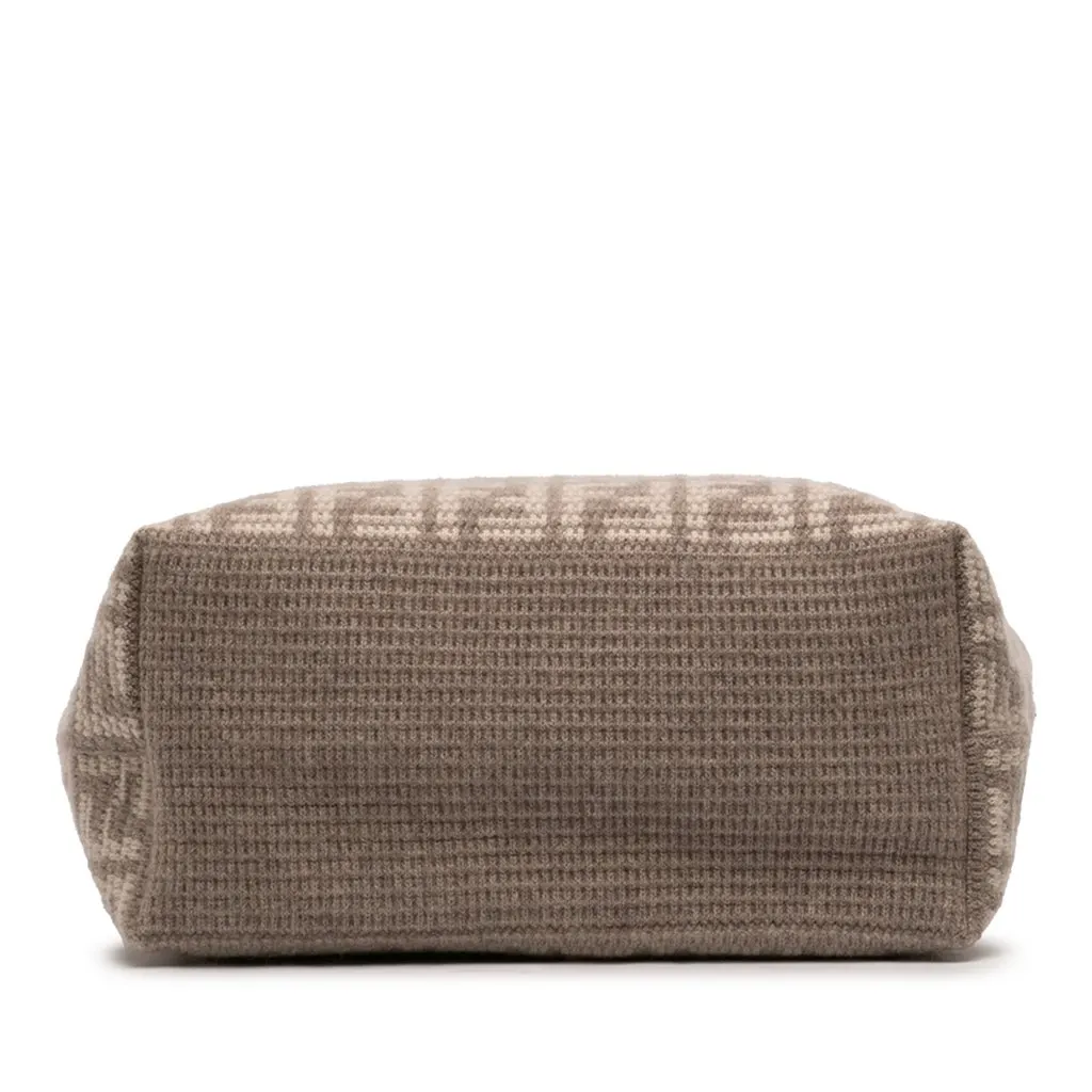 Fendi Large Zucca Cashmere Shopper Tote Brown Very good - Inside View